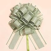 HSXJJ 6 Pieces Pull Bows,Bean Green Gift Bow,6 inches, Christmas, Party Birthday Gift Wedding Ribbon Bows for Wrapping Boxes or Flower Decorations, Valentine's Day Gift Decorations (Bean Green)