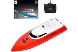 SZJJX RC Remote Control Boats for Lake/Pool/Pond, 2.4 GHz High Speed Mini Outdoor Adventure Electric RC Racing Boat with Rechargeable Battery, Water Play Toy Gift for Boys&Girls-Orange