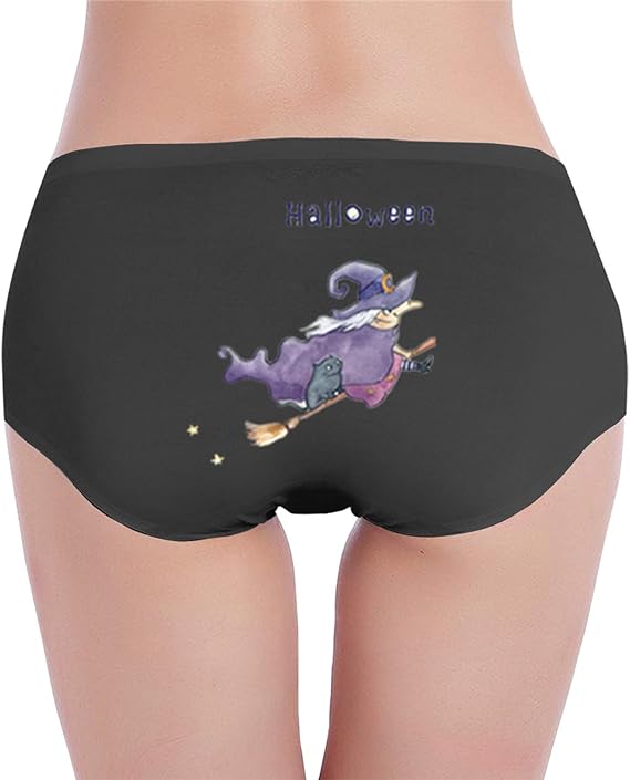 Amazon.com: Halloween Witch Women Low Waist Underwear Soft Cotton ...