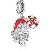 Feijiesi Christmas Gifts Christmas Charms 925 Sterling Silver Santa Clau Charm Jewelry Gifts for Women
