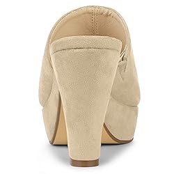 Allegra K Women's Open Toe Platform Chunky Heel