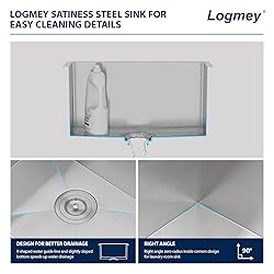 Logmey 24 Inch Undermount Laundry Sink 24x18