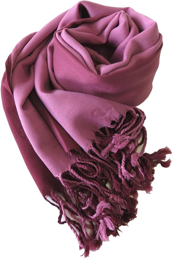 Amazon 大判ストール フリンジ付き レディース マフラー ボルドー ピンク グラデーション 大きいサイズ Je Crois Soi マフラー 通販