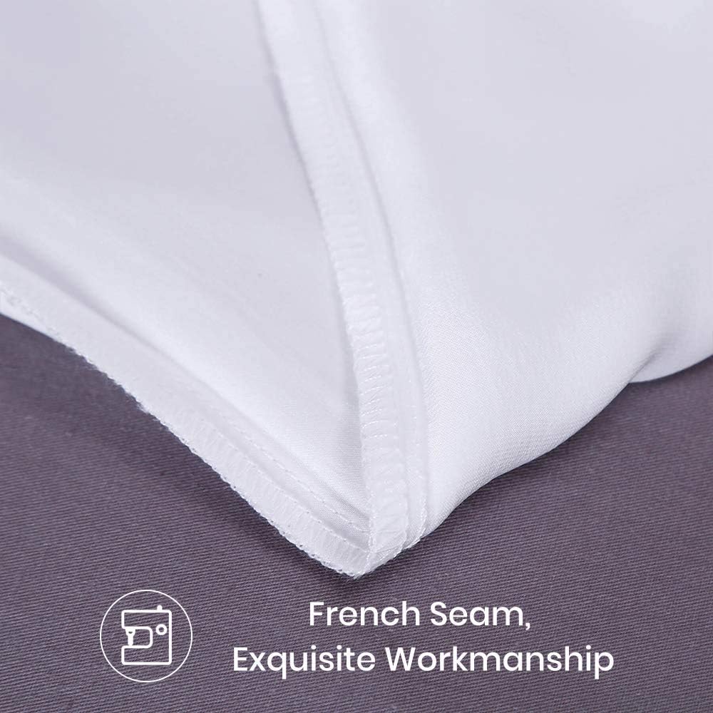 LILYSILK 100% Mulberry Silk Pillowcase 19MM Both Side Silk Hypoallergenic Breathable Housewife Pillow Cover with Envelope Closure for Hair and Skin(White,Standard 50x75cm) - Image 5