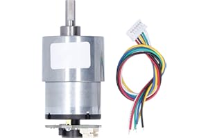 flexman JGB37‑520 Speed Reduction Gear Motor with Encoder, DC 12V Electric Micro DC Geared Motor Supporting Forward Reverse Movement for Household Appliances Medical Equipment (12RPM)