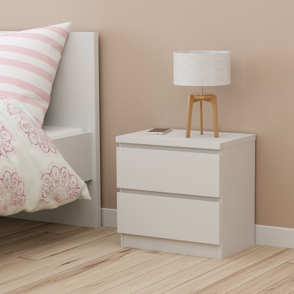 INFINIKIT Haven Mesita de Noche 2 cajones - Blanco
