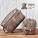 Leather Toiletry Bag Dopp Kit by Rachiba - Mens Leather Toiletry Bag, Shaving and Grooming Kit for Travel, Bathroom Cosmetic Pouch Case - Red Brown Leather - Gift Idea for Men
