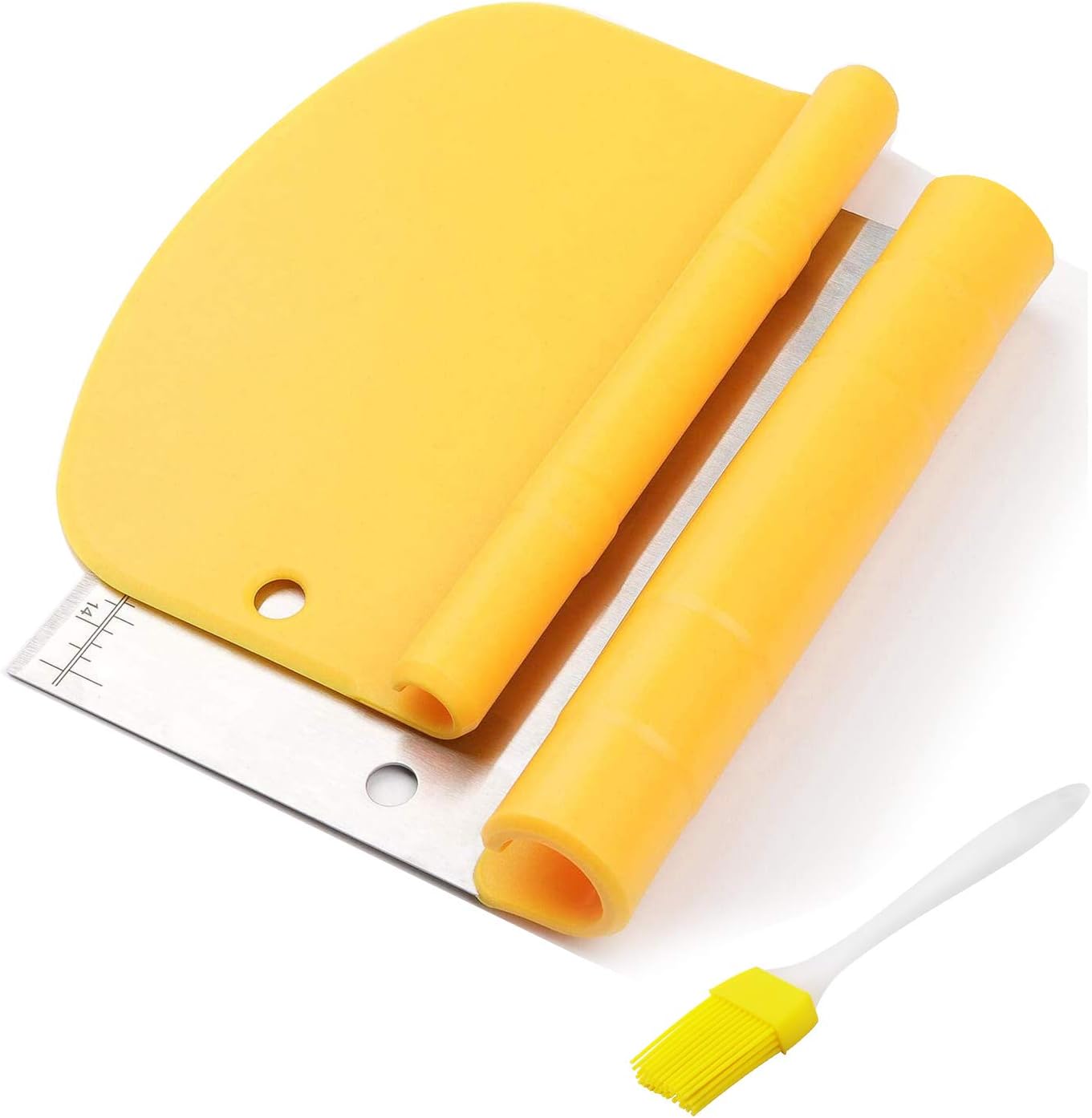 Bench Dough Scraper and Plastic Bowl Scraper Set 2IN1 Baking and