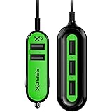 RapidX X5 5 USB Ports Car Charger 22.4A Green