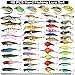 XBLACK Hard Fishing Lure Set 43pcs Assorted Bass Soft Fishing Lure Kit Colorful Minnow Popper Crank Rattlin VIB Jointed Fishing Lure Set Hard Crankbait Tackle Pack for Saltwater or Freshwater