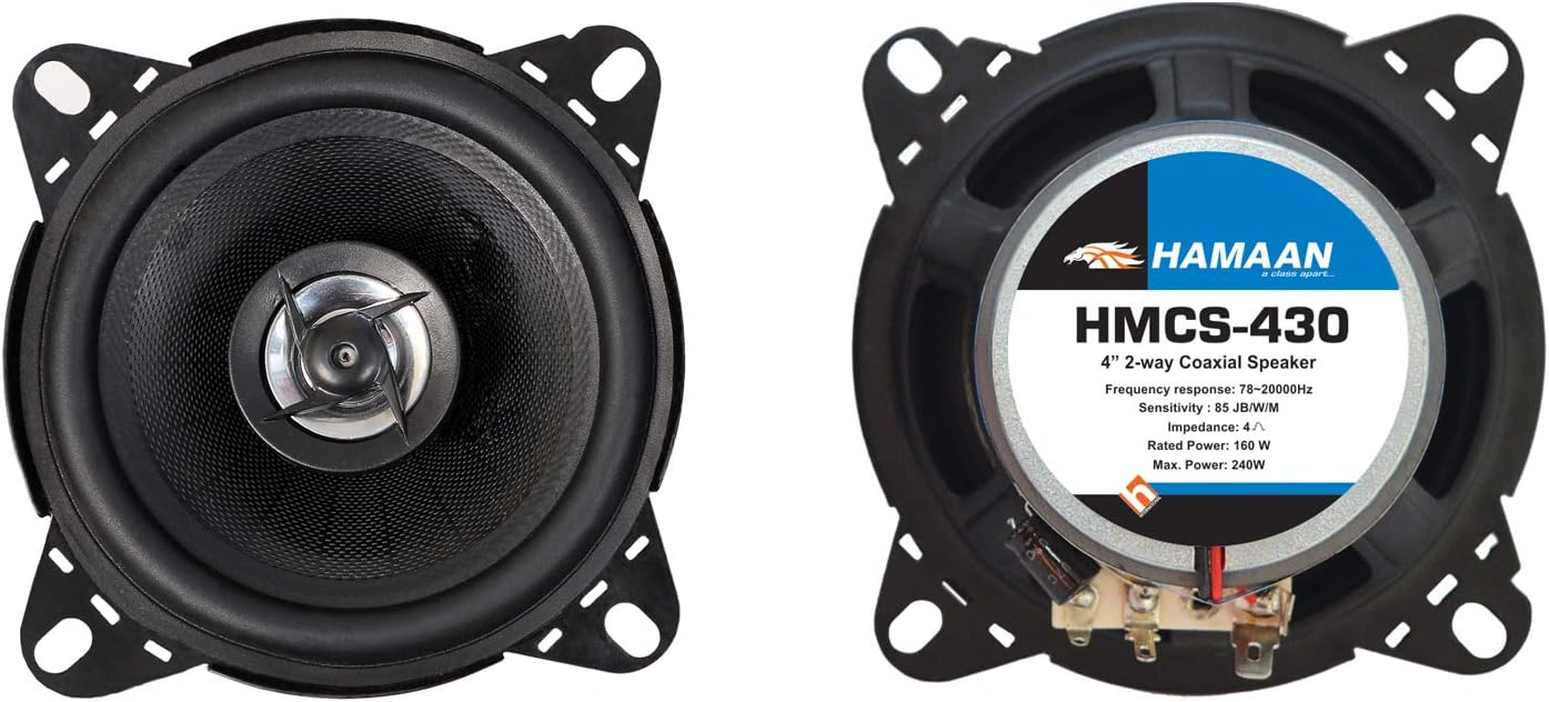 Hamaan HMCS430 4” 2Way 240W Coaxial Car Speakers Amazon.in