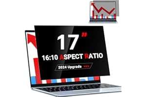 ZOEGAA Laptop Privacy Screen 17 Inch Compatible With Lenovo Hp Dell Acer Asus Thinkpad Envy Xps, 16:10 Aspect Removable Anti Blue Light Filter Protector, 17 Inch Computer Privacy Screen