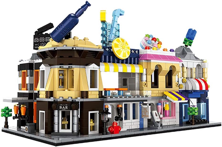 DUBIE Architecture Series Mini Street Shop Store Model Building Blocks Flower Restaurant Kids Toys Compatible Legoingly City