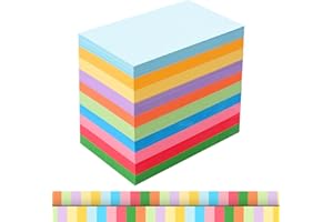 600 Count Colored Blank Index Cards, Unlined Index Cards 3x5，Flash Cards Learning Memo Scratch Pad, Heavy Notecards for Study