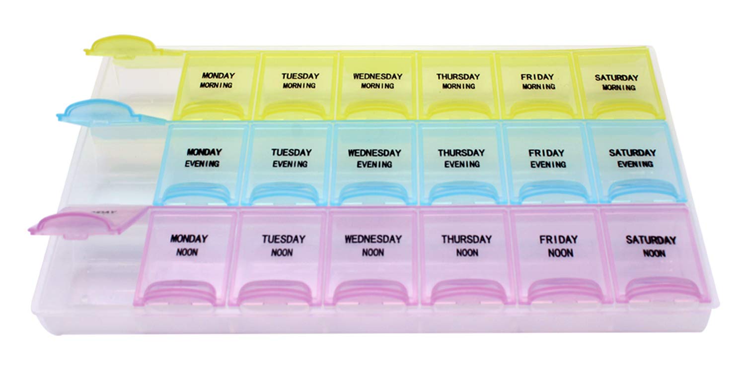 Ranvi Plastic Nail Jewelry Tool Jewelry Storage Box, Travel Storage Box, 21 Grid Storage Box, Detachable Box, Color 3 Pack