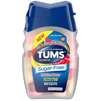 Tums Melon Berry, Sugar Free, 80 Chewable Tablets