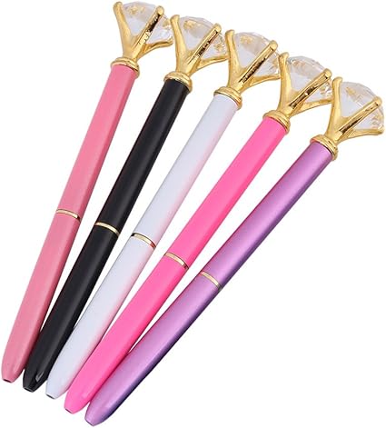 Amazon メタルペンボールペンwithダイヤモンドクリスタルヘッドfor Girls 水性ボールペン 文房具 オフィス用品