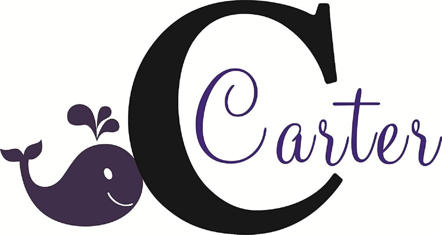 Lovelyカスタムメイドpersonalized名前ブランドwhale壁デカールビニール壁ステッカー男の子キッズ寝室装飾キッズ壁stickers You名 カラー選択 B01lz6grsx