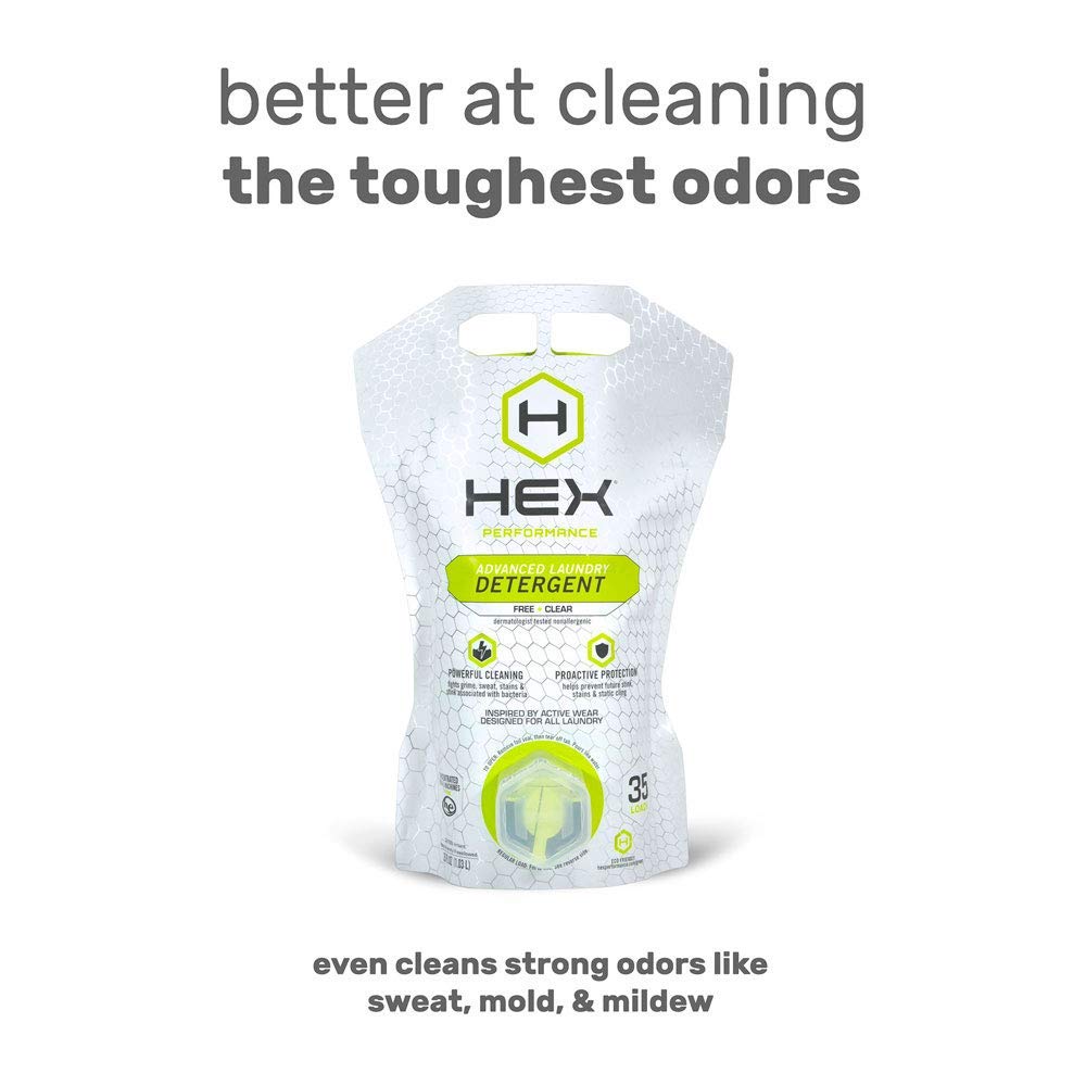 HEX Performance Advanced Laundry Detergent, Free + Clear, Yields 35