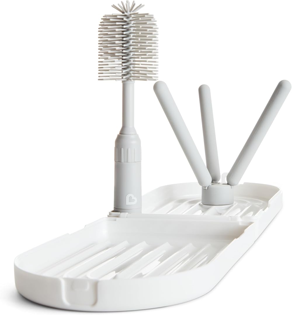 Munchkin Travel Drying Rack with Bottle Brush and Extendable Brush
