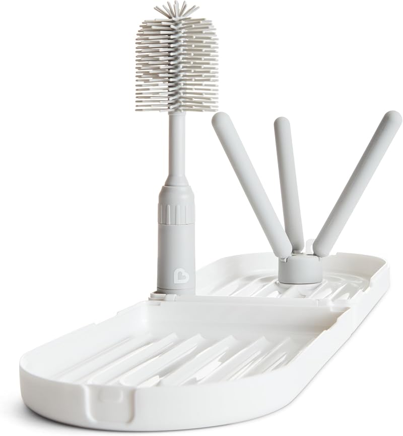 Munchkin Travel Drying Rack with Bottle Brush and Extendable Brush