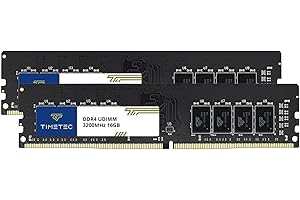 Timetec DDR4 3200MHz (or 2933MHz or 2666MHz) PC4-25600 Non-XMP CL22 1.2V Non-ECC Unbuffered 288 Pin UDIMM Desktop PC Computer
