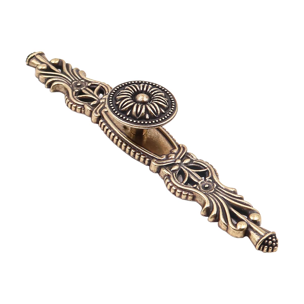 ZONADAH Set of 4 Antique Brass Style Cabinet Handles, Hole Distance 96mm, Vintage Style Pull Handle, Door Knobs Back Plate for Home Furniture Drawers Cabinets Wardrobes Cupboard Cabinet