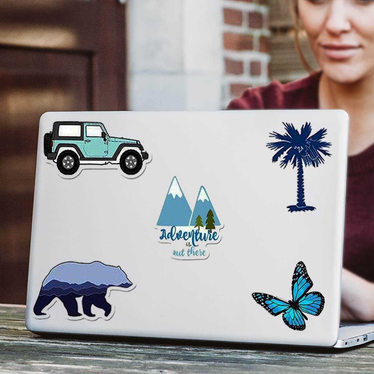 Trendy VSCO Vinyl Stickers for Laptop Water Bottles (50-Pack) Cute Aesthetic Waterproof Stickers for Hydro Flask Phone Skateboard Guitar, Suitable for Girls, Kids, Teens, Adults (Blue Series)