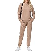 ZTN Women's 2 Piece Lounge Set Travel Airport Outfits Comfy Sweatsuit Set Baggy Sweatpants Fall Fashion with Pockets