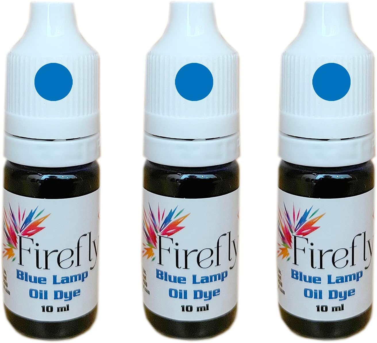Oil Lamps & Accessories - Firefly Blue Colored Lamp Oil and Candle Dye 3-Pack | Use in Firefly Liquid, Smokeless, Odorless Paraffin Lamp Oil or Clean Lamp Oil