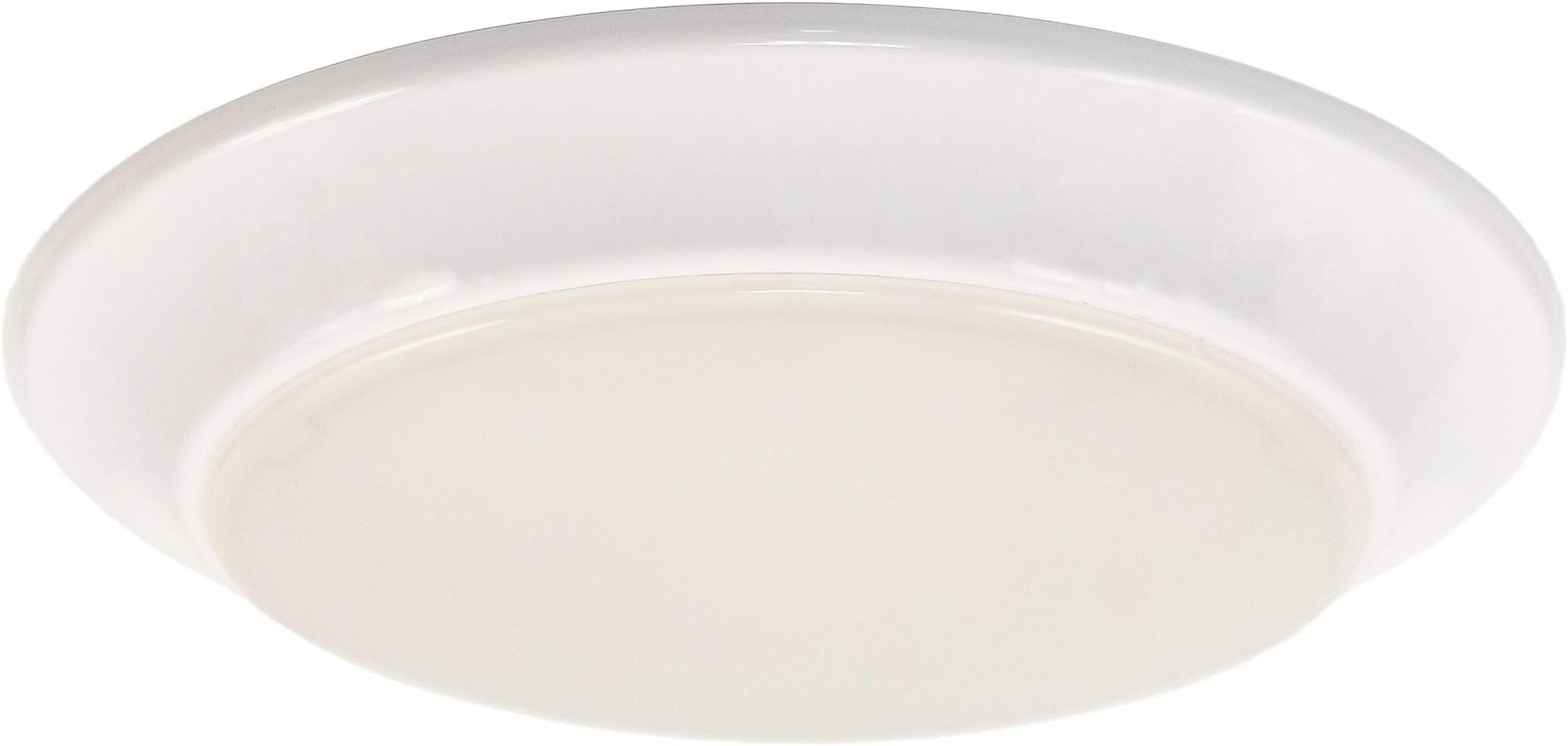 CORAMDEO 7.5 Inch LED Flush Mount Ceiling Light Fixture, Closet, Bathroom, Shower, Laundry, Hallway, Pantry, 5K, Built in LED 75W of Light from 11.5W of Power, 800 Lumen, Dimmable, White Finish