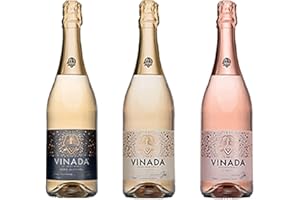 VINADA - Crispy Chardonnay, Sparkling Gold, Rosé Variety Pack - Zero Alcohol Wine - 750 ml (3 Glass Bottles)