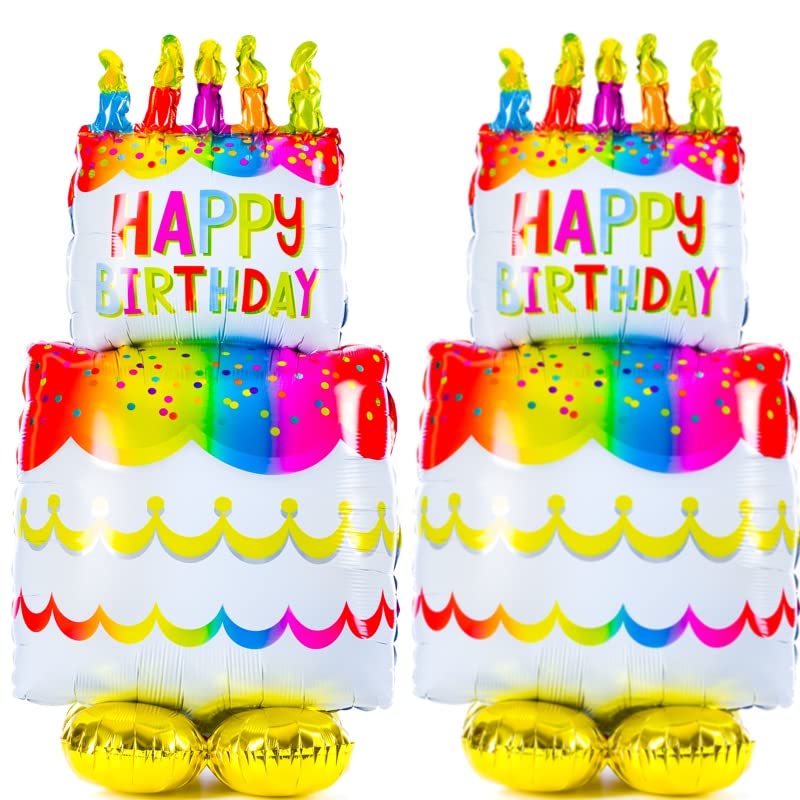 LavaRose 2 Pack 100cm x 45cm Red Freestanding Birthday Balloons. No Helium Needed. Unisex Adults, All Ages