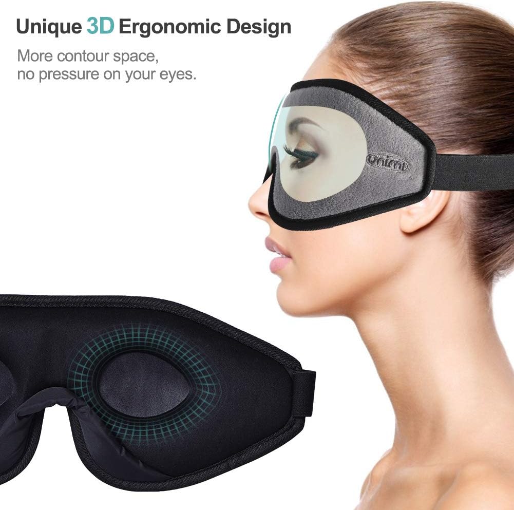 Eye Mask for Sleeping, Unimi 3D Contoured Sleep Mask for Women Men, Super Soft and Comfortable,100% Blockout Light 3D Eye Cover & Blindfold for Travel, Shift Work, Naps (Grey) …: Health & Personal Care