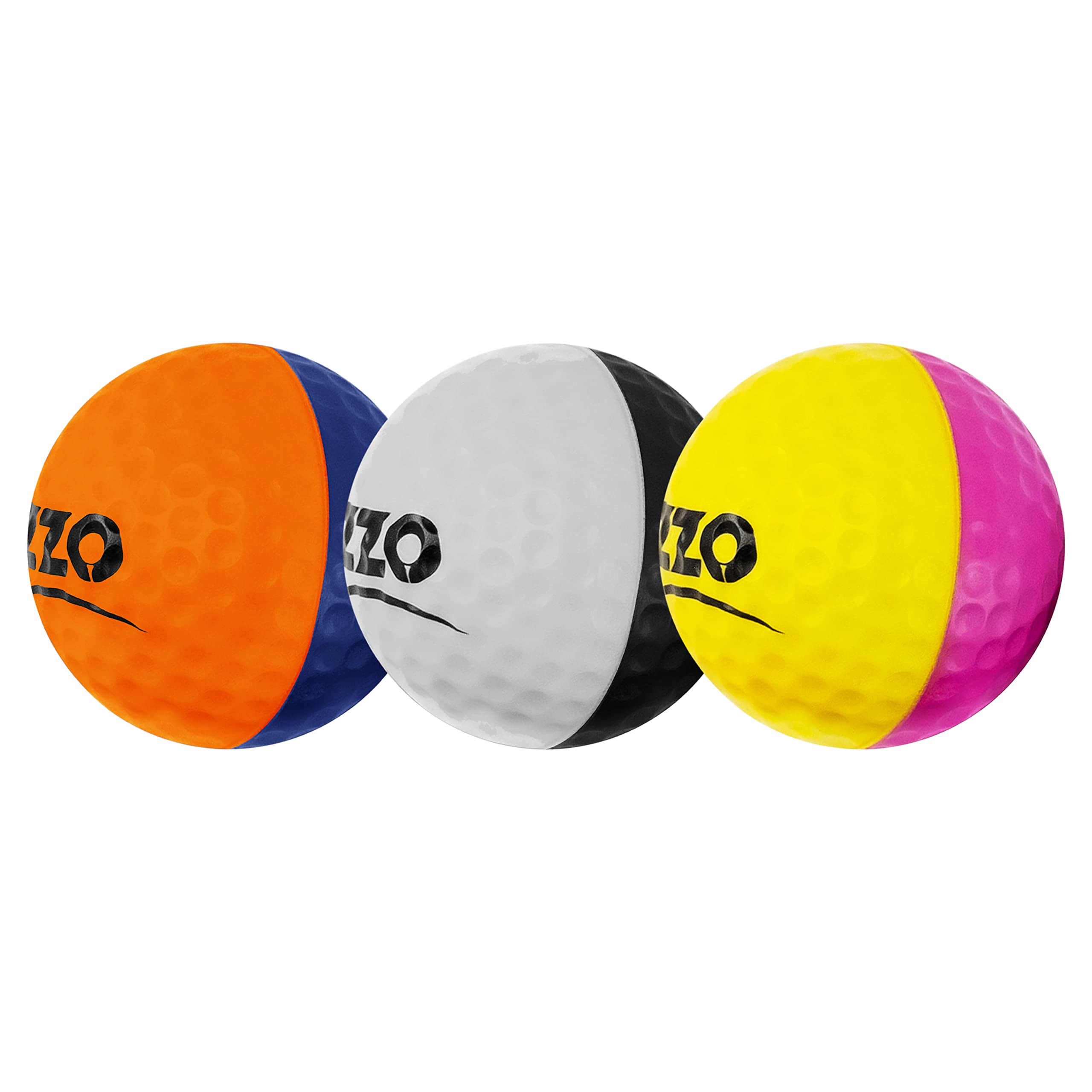 Izzo Tru-Spin Soft Flight Practice Golf Balls 12 Count, Two-Toned Foam Golf Practice Ball