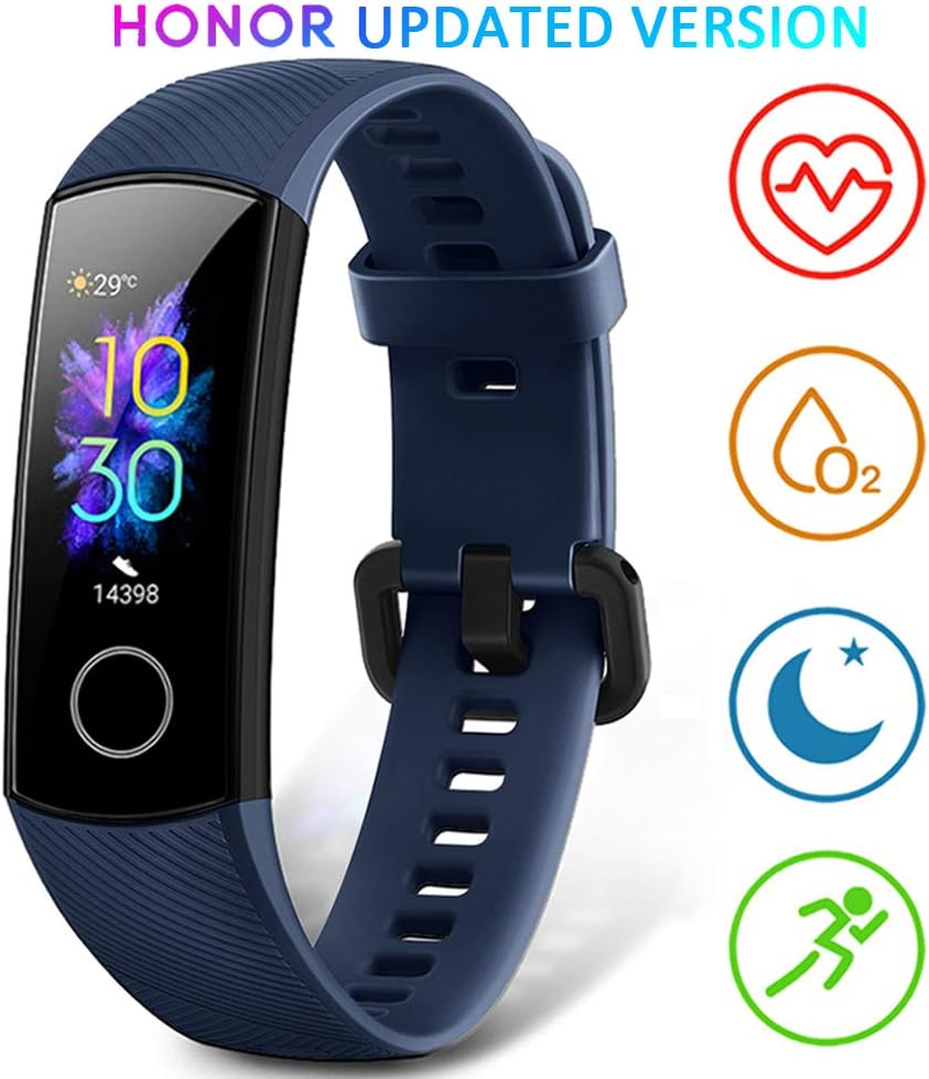HONOR Band 5 Fitness Trackers Activity Trackers 0.95" AMOLED Color Display Smart Watch 50M Depth Waterproof Real Time Heart Rate Monitor Sleep Monitor SpO2 Blood Oxygen Monitor