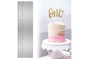 Dokpav 12 Inches Stainless Steel Cake Scraper with Scale, Buttercream Smoother Icing Smoother Baking Scraper, Cake Decorating