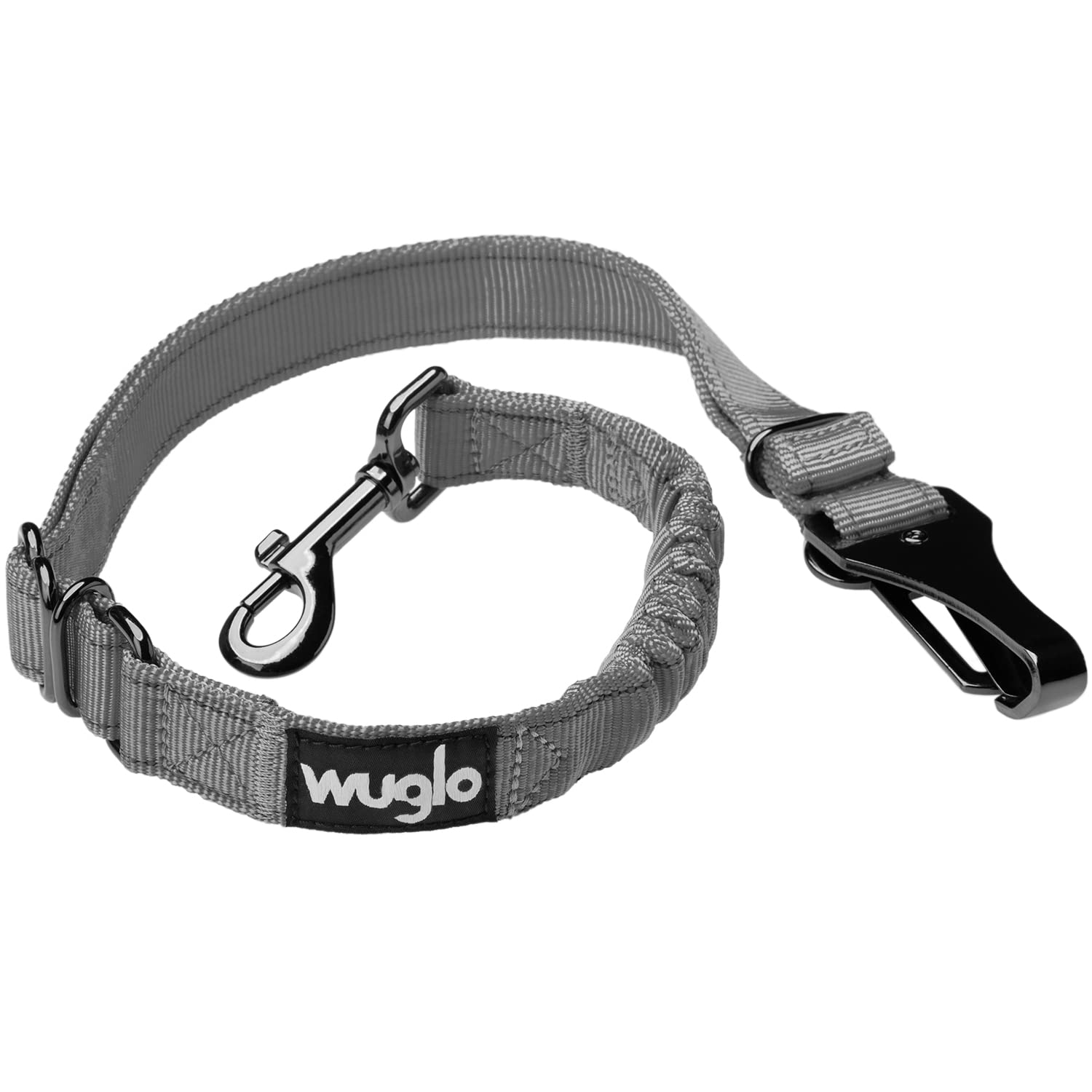 Wuglo 30-95cm Dog Seat Belt - Dog Car Harness for Child Safety Seat - Hook Latch Bar & Seat Belt Buckle - Adjustable Universal Dog Seatbelt for Car Travel (Grey) — image 1