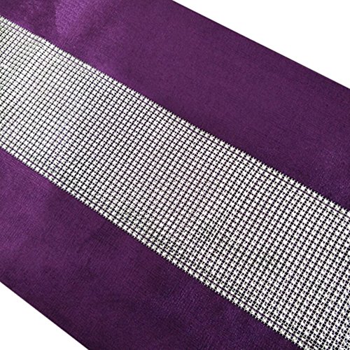 OZXCHIXU(TM 13inch x 72inch Table Runner with Diamante Strip and Tassels (Purple)