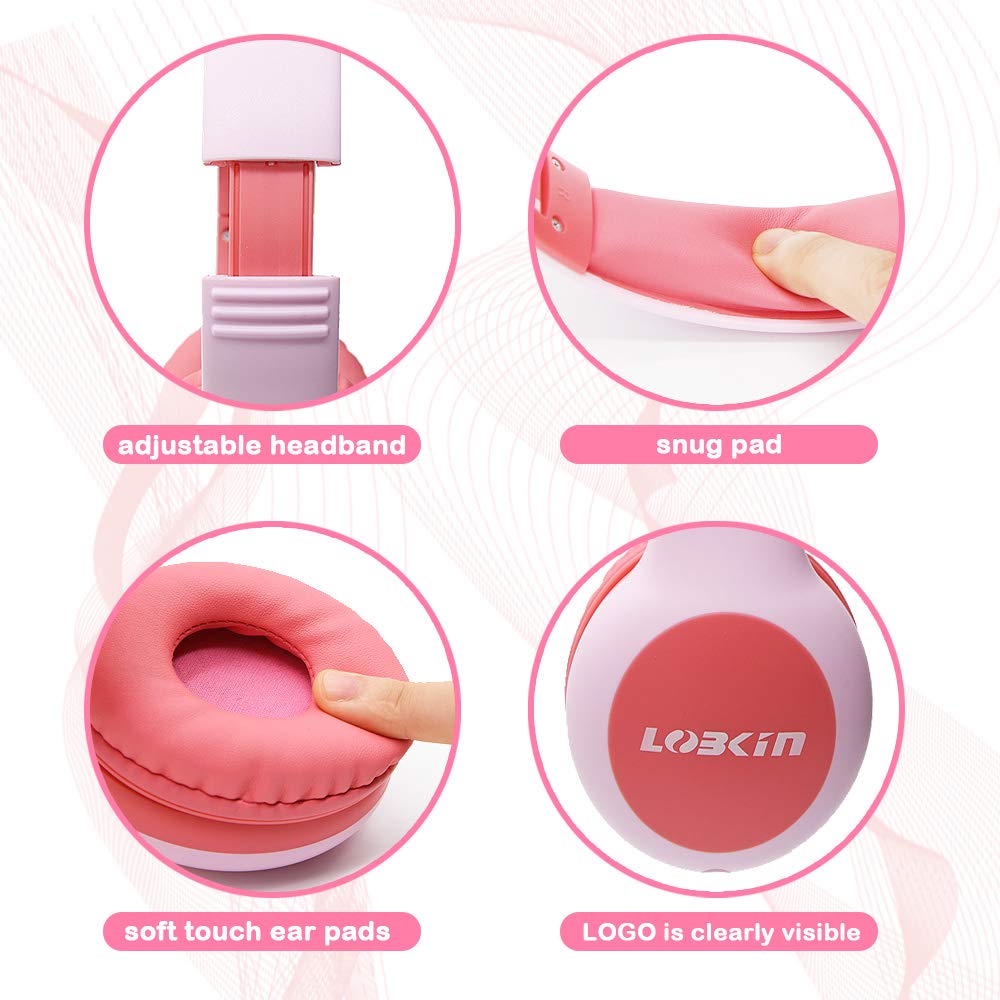 headphones for kids Over Ear, Lobkin Wired Headphones With Music Audio Share Port For Children,Foldable On Ear Headphones Volume Limited Protecting Hearing,For Iphone, All Android Smartphones, Pc