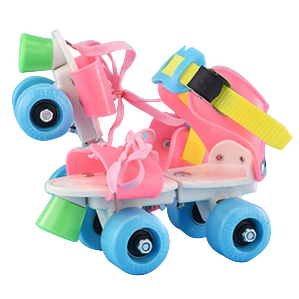 Roller skates children adjustable 4 wheel skate shoes, inline skates ice skates chrome ball bearings fitness shoes inline skates for girls boys beginners