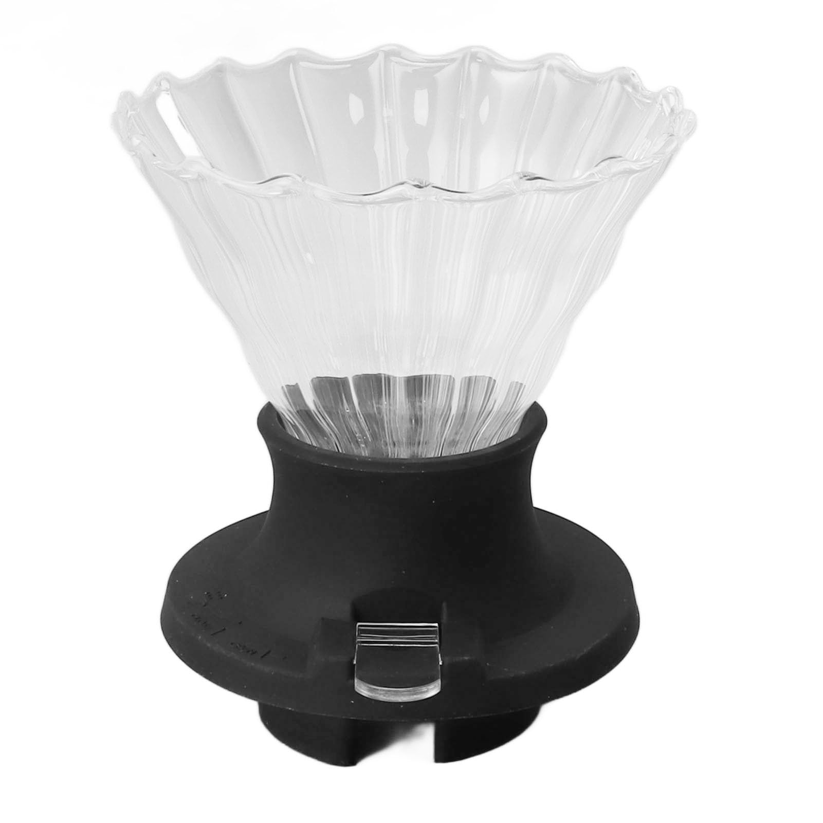 Mumusuki Pour Over Coffee Dripper Borosilicate Glass Hand Drip Coffee Filter Cone Cup Temperature Resistant Non slip Clever Dripper L