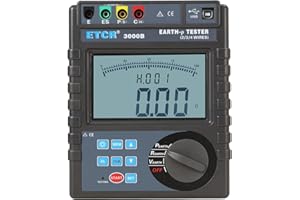SULMILE Etcr3000B Soil Resistivity Tester Soil Resistance Meter Soil Resistance Tester 2, 3, 4 Wires for Soil Resistivity Soi