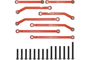 GTHELE High Clearance 4 Links Set Aluminum Linkage for Traxxas 1/18 TRX4M Upgrade Parts RC Crawler Car (Red)