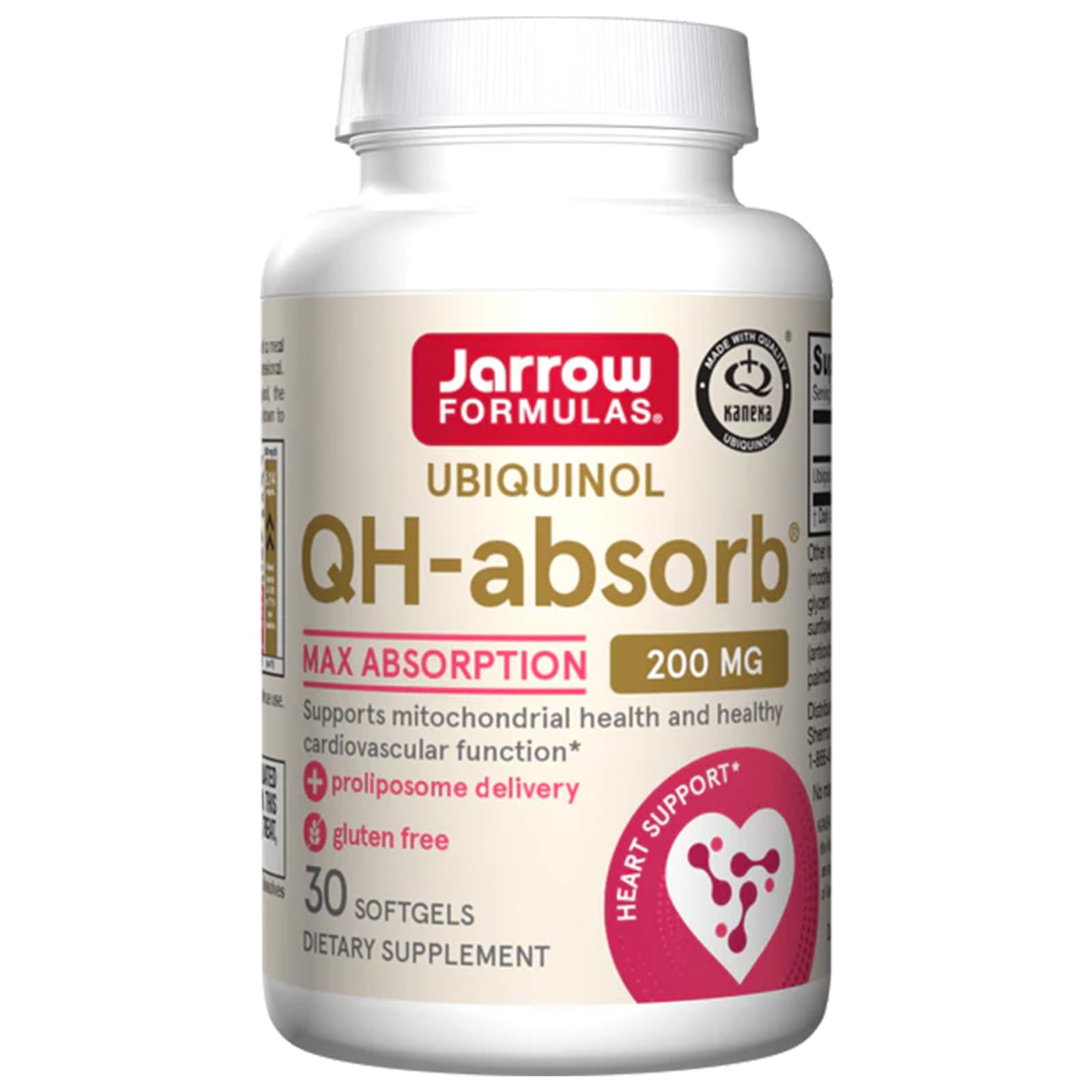 Jarrow Formulas Ubiquinol QH-Absorb (Active Coenzyme Q10), 200mg, High Strength, 60 Softgels, Gluten Free, Soy Free, GMO Free