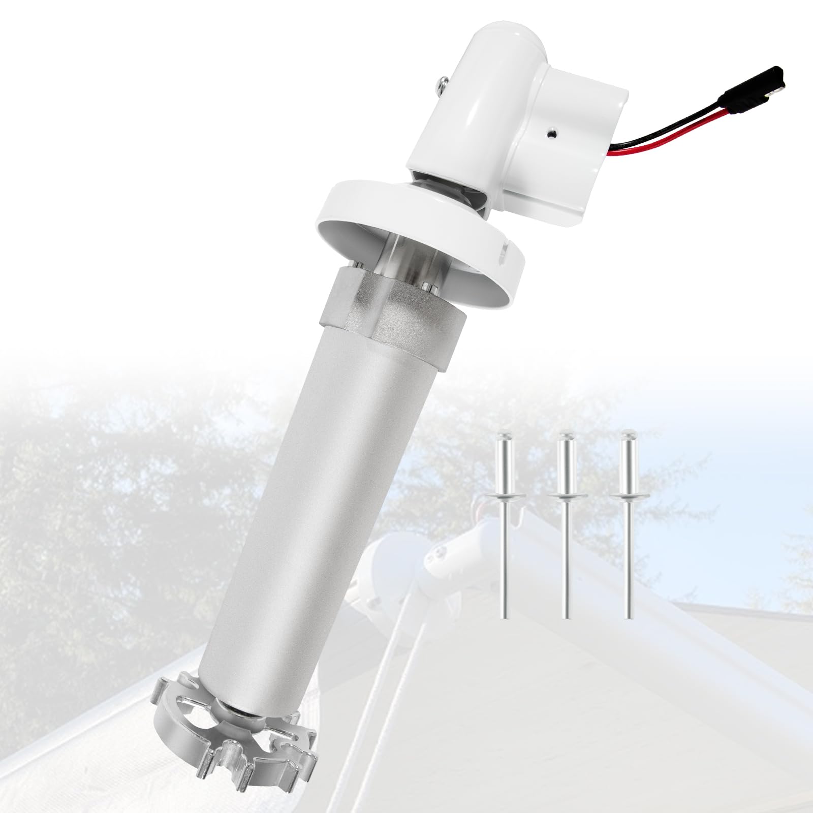 Photo 1 of 3307923.115B RV Awning Torsion Assembly Power Motor for Dometic WeatherPro Power Patio Awning RH Drive White