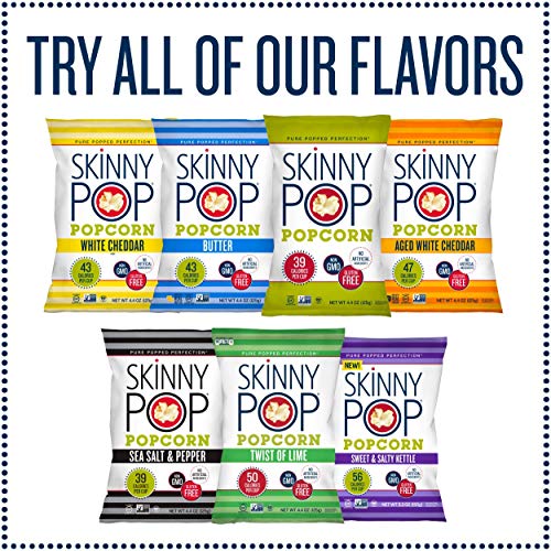 SKINNYPOP POPCORN, ORIGINAL, WHOLE GRAIN, DAIRY-FREE SNACK, 4.4OZ BAGS (12CT)