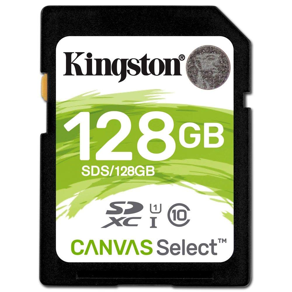 Kingston SDS/128GB Canvas Select Class10 UHS-I Flash Memory Card, Black