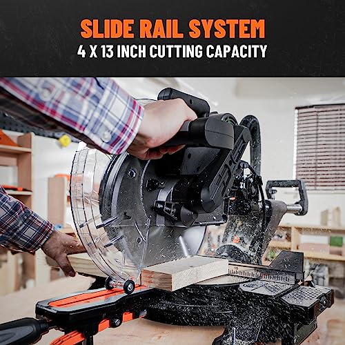 DOVAMAN DMS03A Miter Saw, 12 inch Dual Bevel Compound Miter Saw, 15A