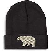 Beanies for Men Polar Bear A Embroidery Skull Cap Winter Hats for Women Acrylic One Size